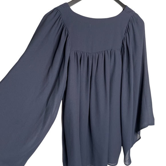 LOFT Navy Blue Long Sleeve Blouse Small - Picture 5 of 7
